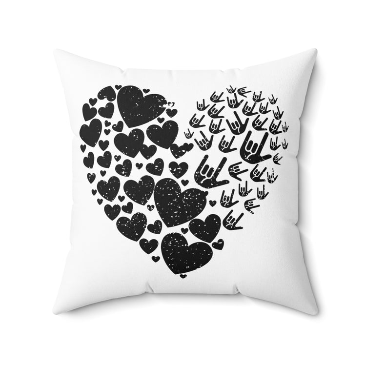 Humorous Deafen Deafened Person With Disability Hard Of Hearing Spun Polyester Square Pillow