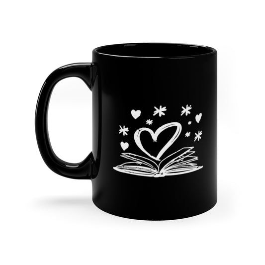 librarian valentine 11oz Black Mug