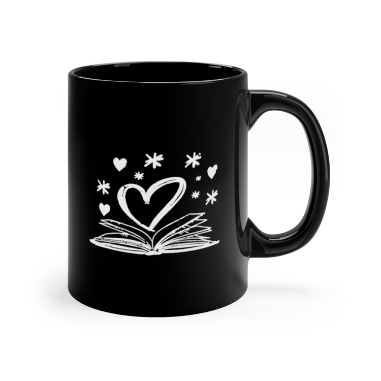 librarian valentine 11oz Black Mug