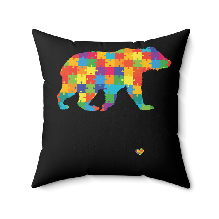 Mama Bear Autism Awareness Mental Health Mom Spun Polyester Square Pillow