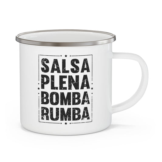 Humorous Dancing Danseuse Merengue Bachata Cumbia Enamel Camping Mug