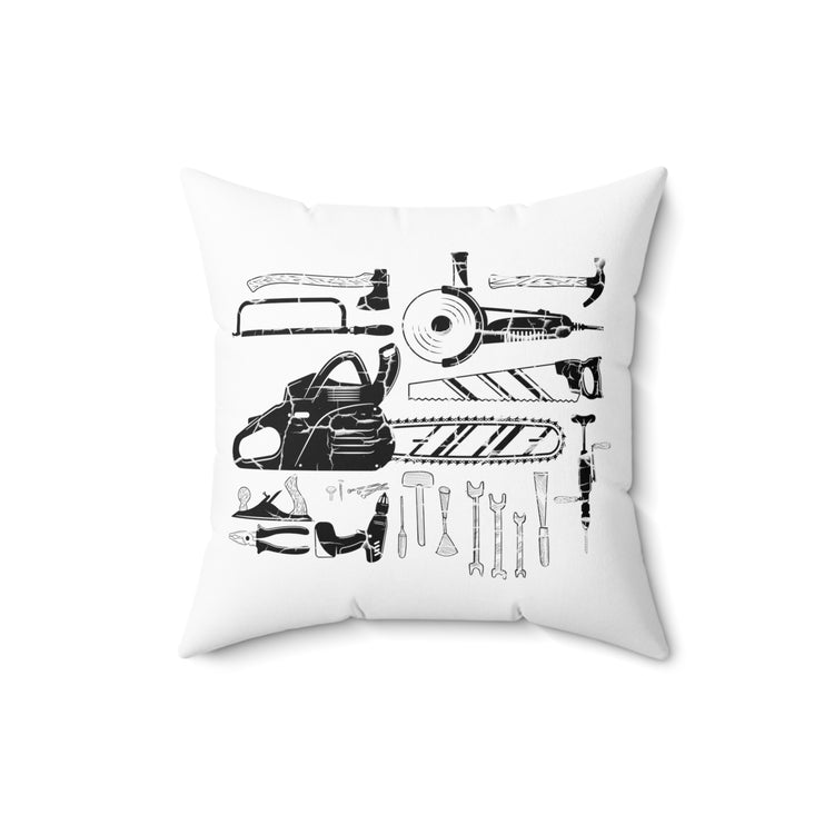 Novelty Woodworker Plumber Repairman Carpentry Cabinetmaker Craftsperson Lumberworker Spun Polyester Square Pillow