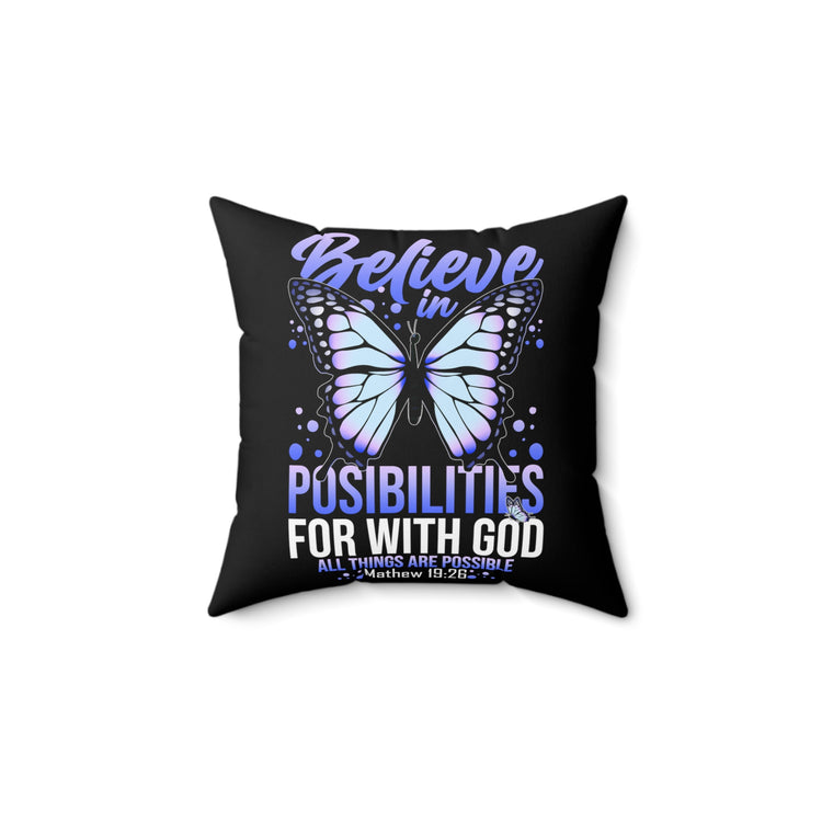 Inspiring Fighting Prayer Christians Uplifting Catholic Spun Polyester Square Pillow