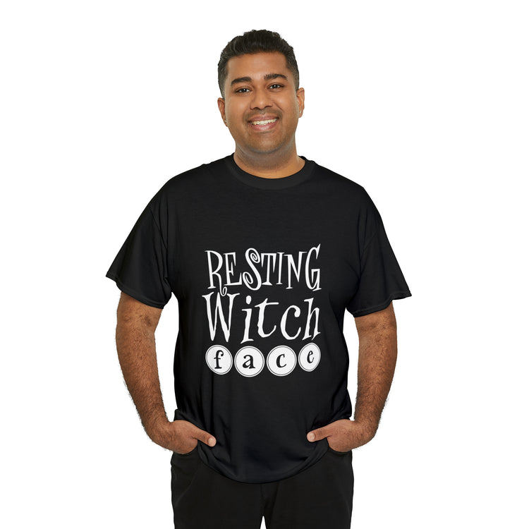 Shirt Funny Resting Witch Face humor Halloween Seasonal Magical T-Shirt Unisex Heavy Cotton Tee