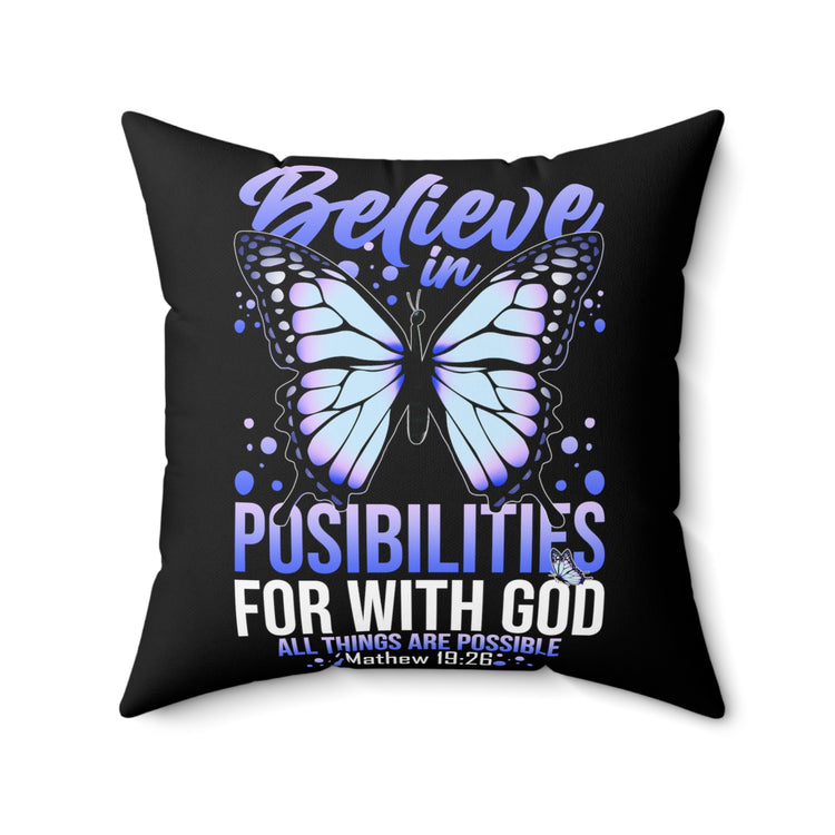 Inspiring Fighting Prayer Christians Uplifting Catholic Spun Polyester Square Pillow