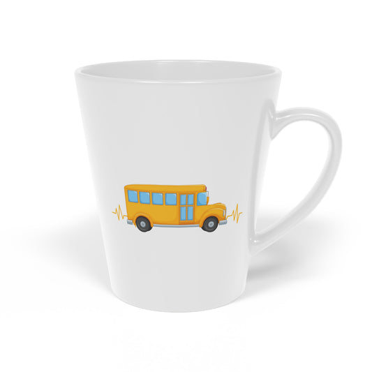 Novelty Heartbeats Students Transportation Motorbus Shuttle Academy Latte Mug, 12oz