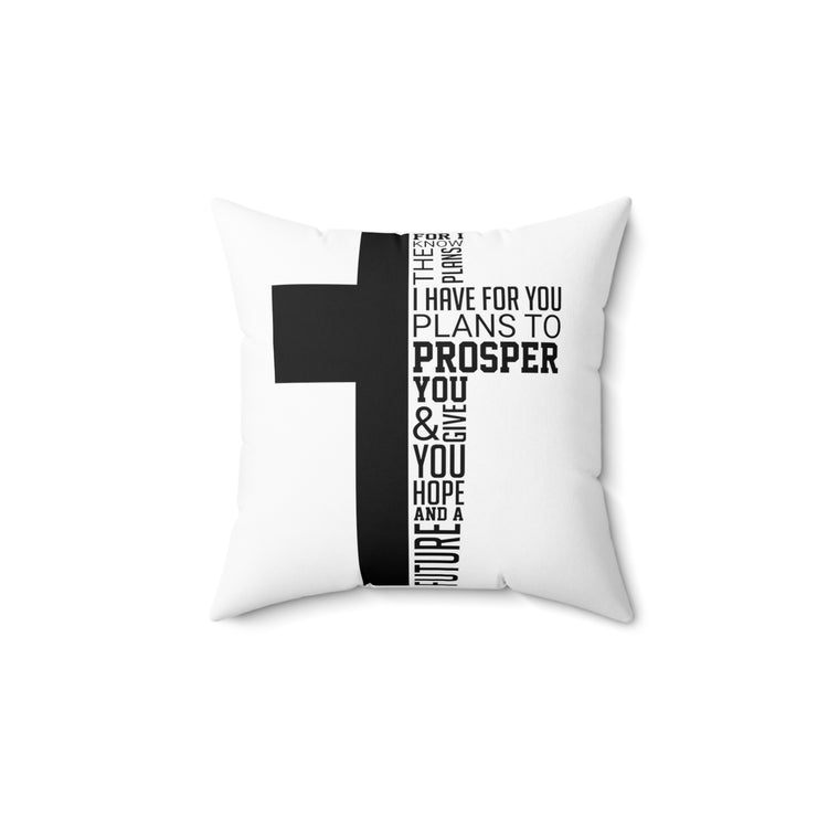 Inspirational Prosperities Christians Faithfulness Prospering Prayer Church  Spun Polyester Square Pillow