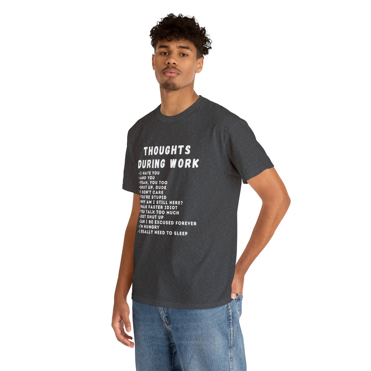 Shirt Funny Thoughts While Working Introverts Serenity Mindfulness Professional Inner T-Shirt Unisex Heavy Cotton Tee