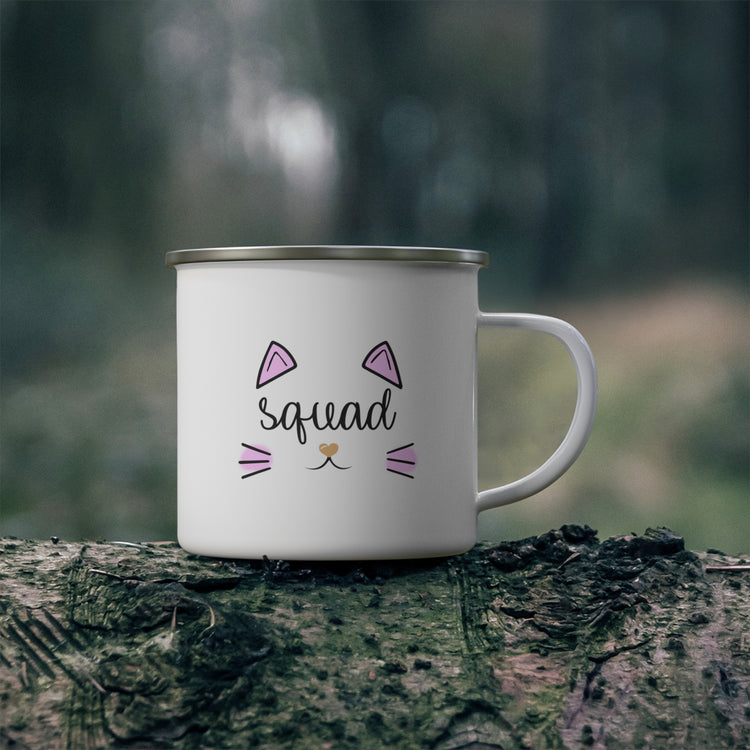 Squad Cat Bachelorette Team Bride Bridal Party Shower Enamel Camping Mug