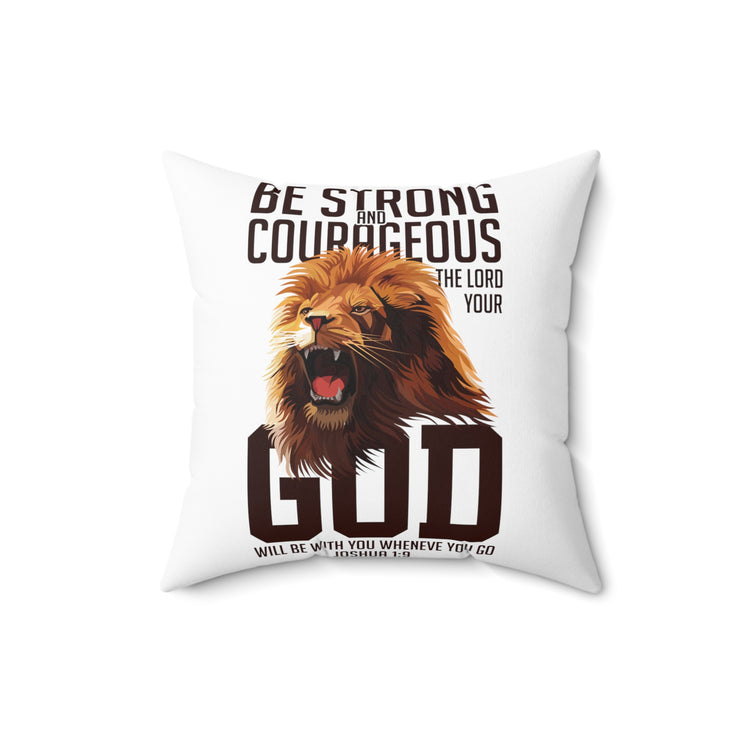 Inspirational Courageous Christians Faithfulness Saying Motivational Prospering Prayer Spun Polyester Square Pillow