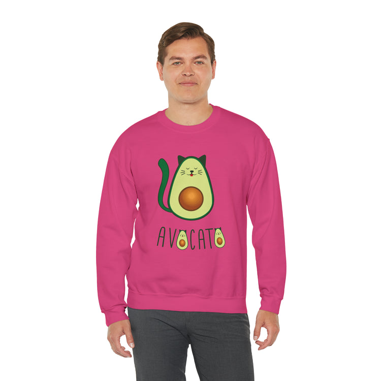 Cute Avocato For Men Women Cat Lover Unisex Crewneck Sweatshirt