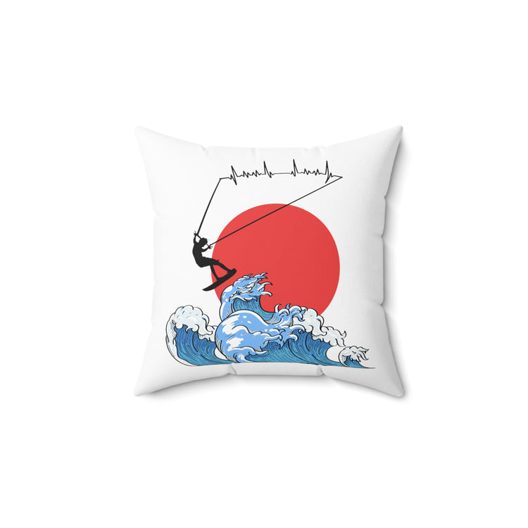 Novelty Kiteboarding Kite-Surfing Powerkiting PowerKite Spun Polyester Square Pillow