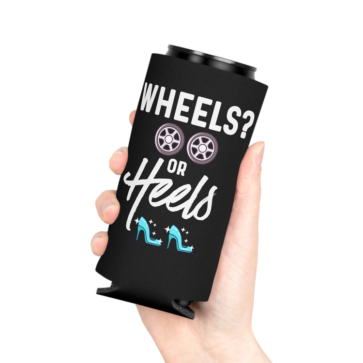 Wheels or Heels Gender Reveal Can Cooler