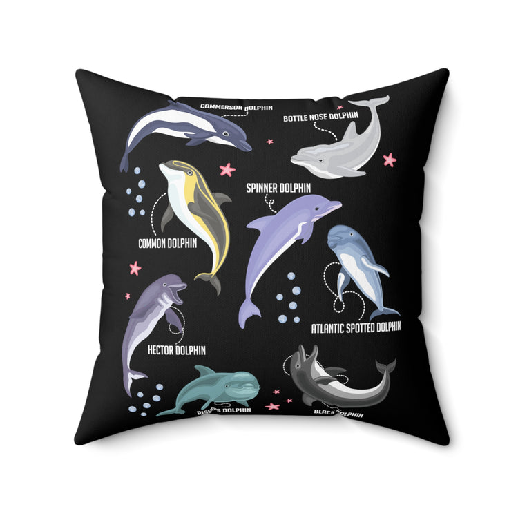 Inspirational Environmentalism Dolphin Motivational Conservationist Appreciation Sayings Spun Polyester Square Pillow