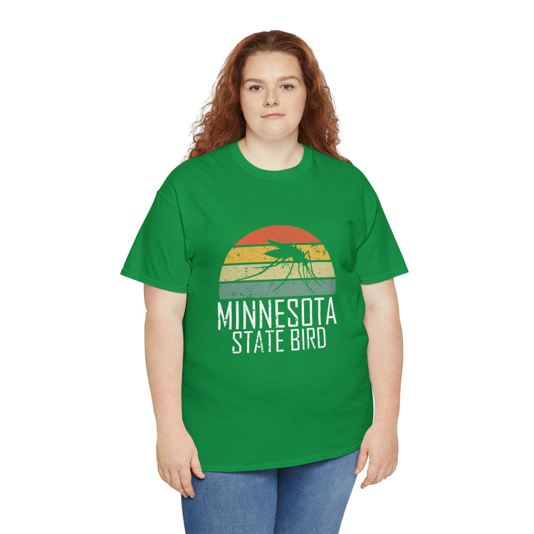 Shirt Funny Minnesota State Mosquitoes Bug Graphic Camping Outdoor Insect Wilderness T-Shirt Unisex Heavy Cotton Tee