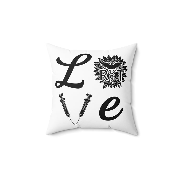 Humorous Caregiver Sunflowers Healthcare Therapist Nurses Spun Polyester Square Pillow