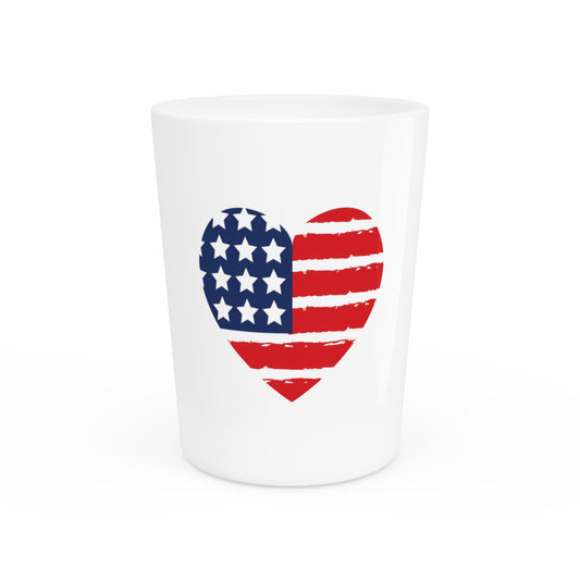 Patriotic Heart American Flag TShirt 4th Of July Outfit Fourth Of July Shirt Independence Day Patriotic Clothing Shot Glass