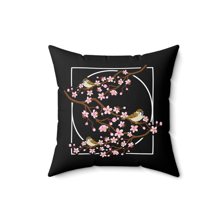 Hilarious Sakura Flower Springtime Flowering Horticulture Spun Polyester Square Pillow