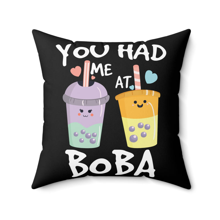 Funny Bubble Teas Enthusiasts Men Women  Spun Polyester Square Pillow