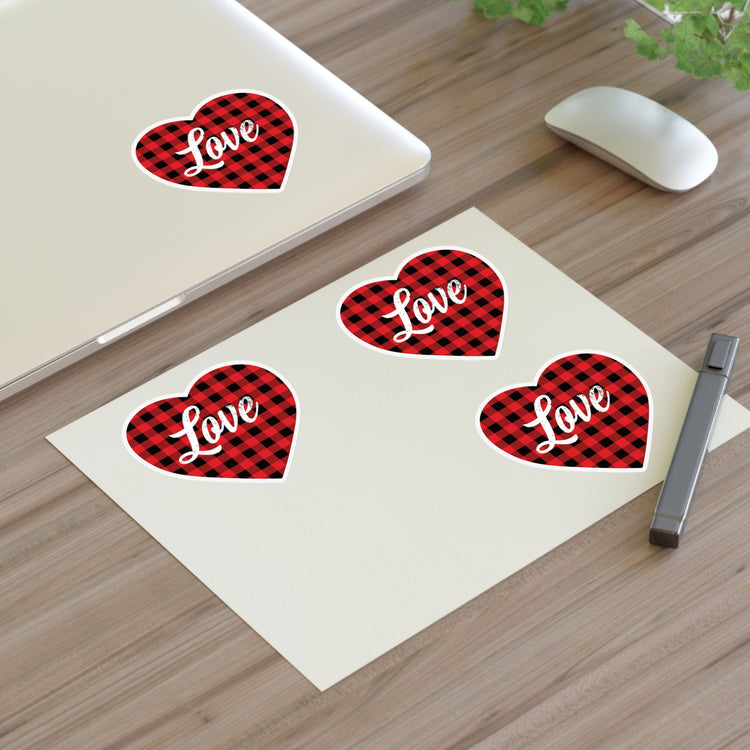 buffalo plaid heart 2 Sticker Sheets