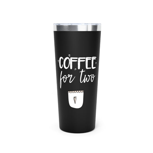 Coffee For Two Baby Bump Future Mom Shirt Copper Vacuum Insulated Tumbler, 22oz