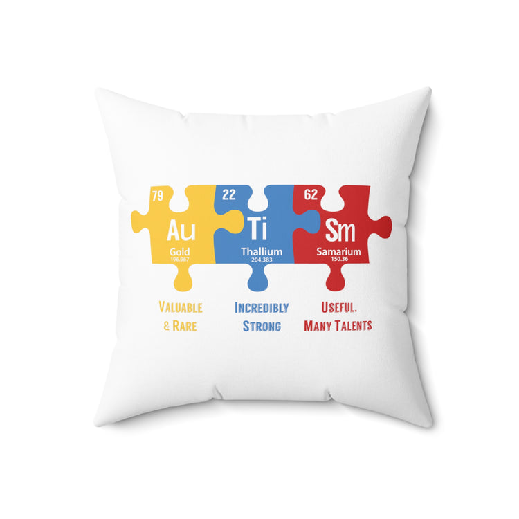 Autism Awareness Puzzle Periodic Elements Autistic Behavior Spun Polyester Square Pillow