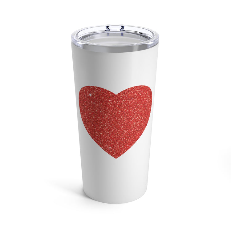 Red Glitter Effect Heart Valentines Day Men Women Tumbler 20oz