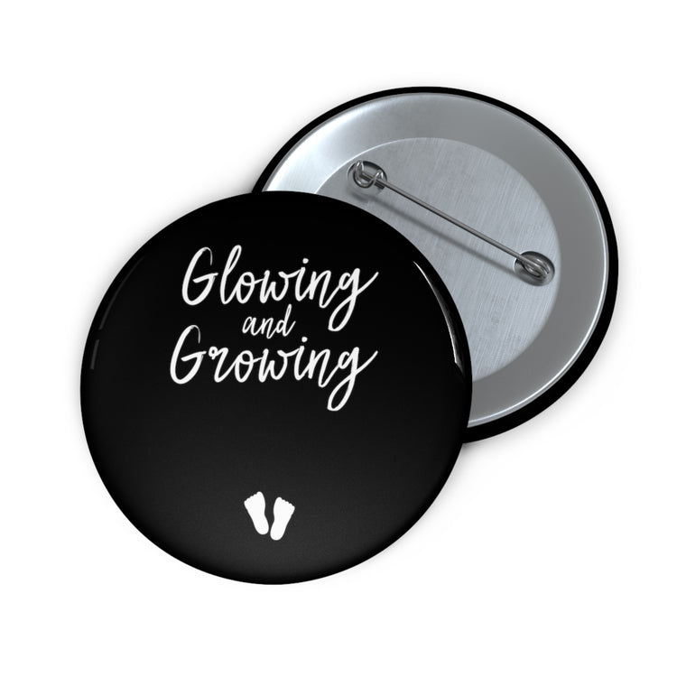 Glowing And Growing Pregnant Tank Top Maternity Clothes Custom Pin Buttons