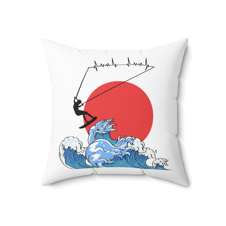 Novelty Kiteboarding Kite-Surfing Powerkiting PowerKite Spun Polyester Square Pillow