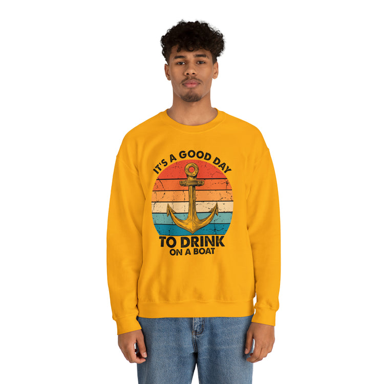 Humorous Its A Nice Day To Drink On A Boat Kayaking Graphic Unisex Crewneck Sweatshirt