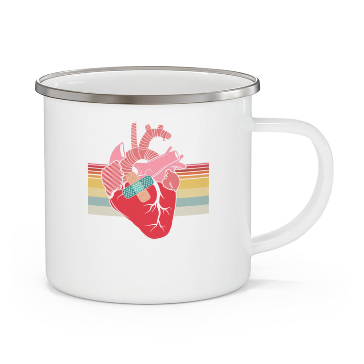 Novelty Factory Refurbished Hearts Recovering Patients Puns Enamel Camping Mug