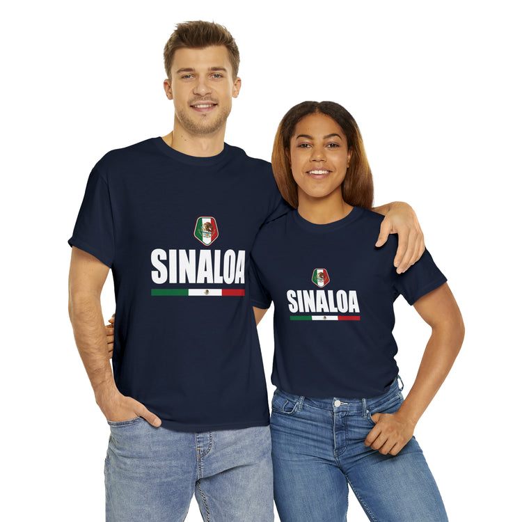 Shirt Funny Sinaloa Mexico Flag Illustration Mexican Pride Symbol T-Shirt Unisex Heavy Cotton Tee