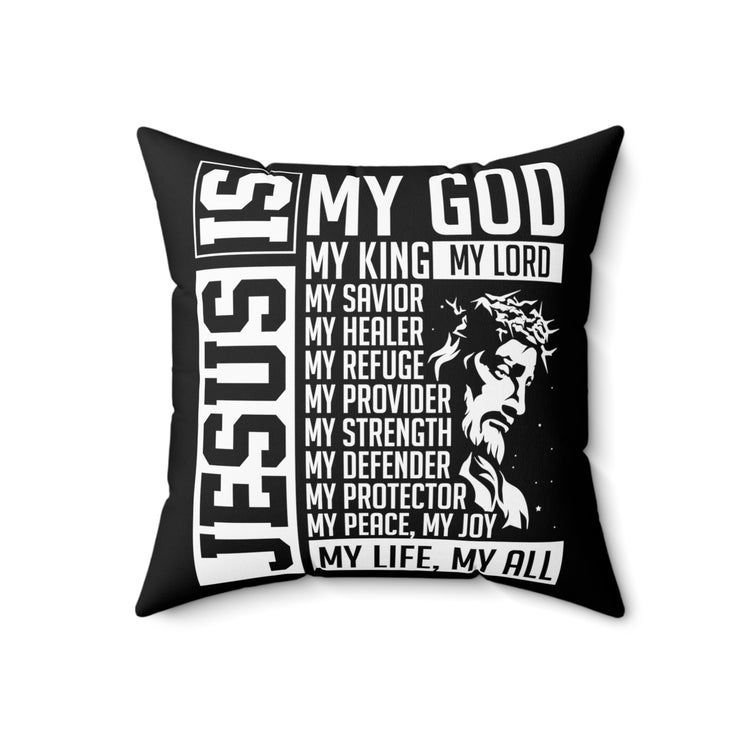 Inspirational Christianity Devotees Verses Catholic Scriptures Uplifting Sayings Gags Spun Polyester Square Pillow