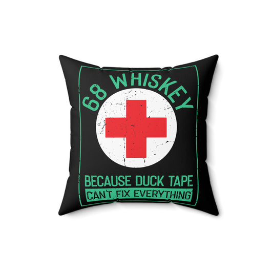 Vintage Paramedics Veterans Distressed Illustration Puns Retro Firefighters Spun Polyester Square Pillow