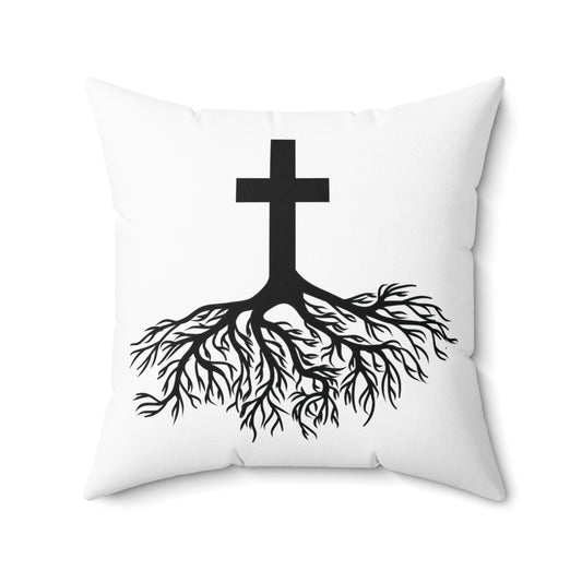 Christians Christianity Religious Root Crucifixion Spun Polyester Square Pillow