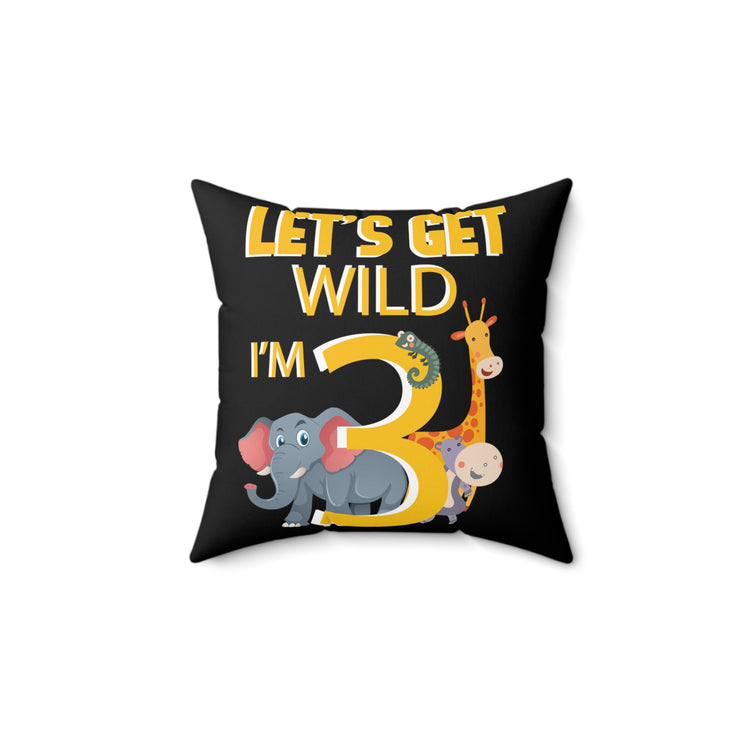 Novelty Biologist Wildlife Park Upcoming  Animals Giraffes Pun Spun Polyester Square Pillow