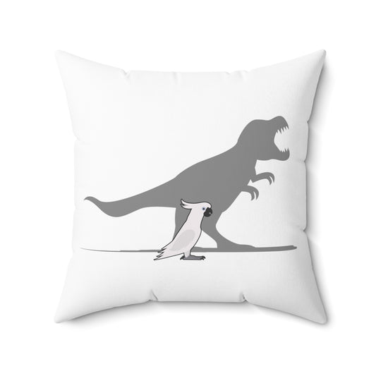 Hilarious Dinosaurs Cockatiel Parakeet Macaw Cockatoo Spun Polyester Square Pillow