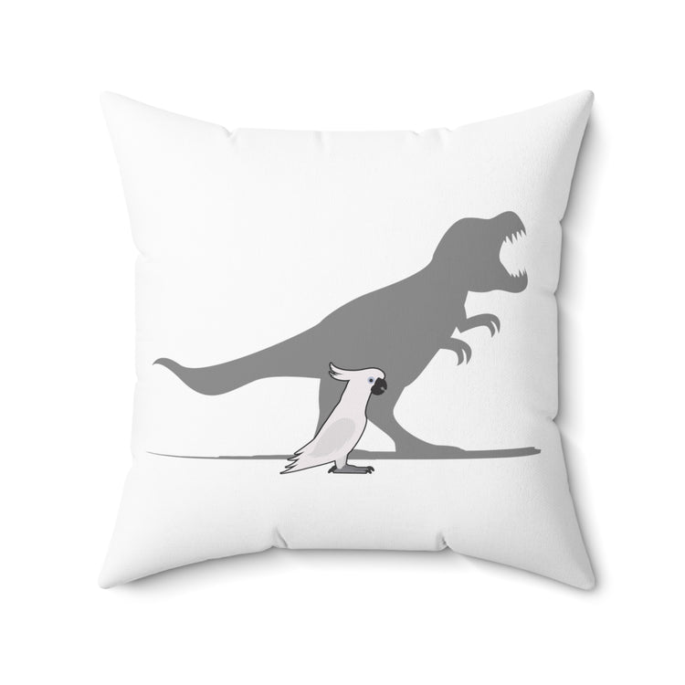 Hilarious Dinosaurs Cockatiel Parakeet Macaw Cockatoo Spun Polyester Square Pillow