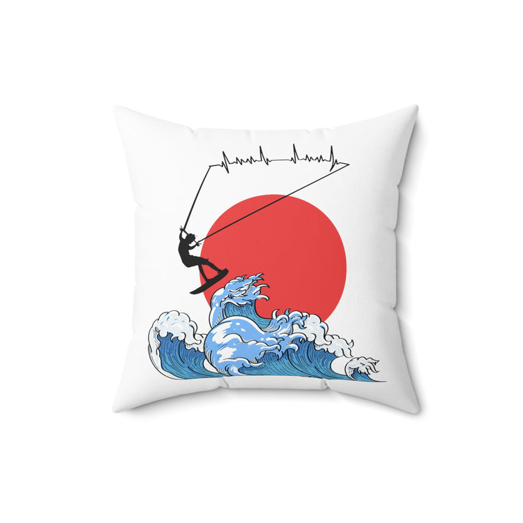 Novelty Kiteboarding Kite-Surfing Powerkiting PowerKite Spun Polyester Square Pillow