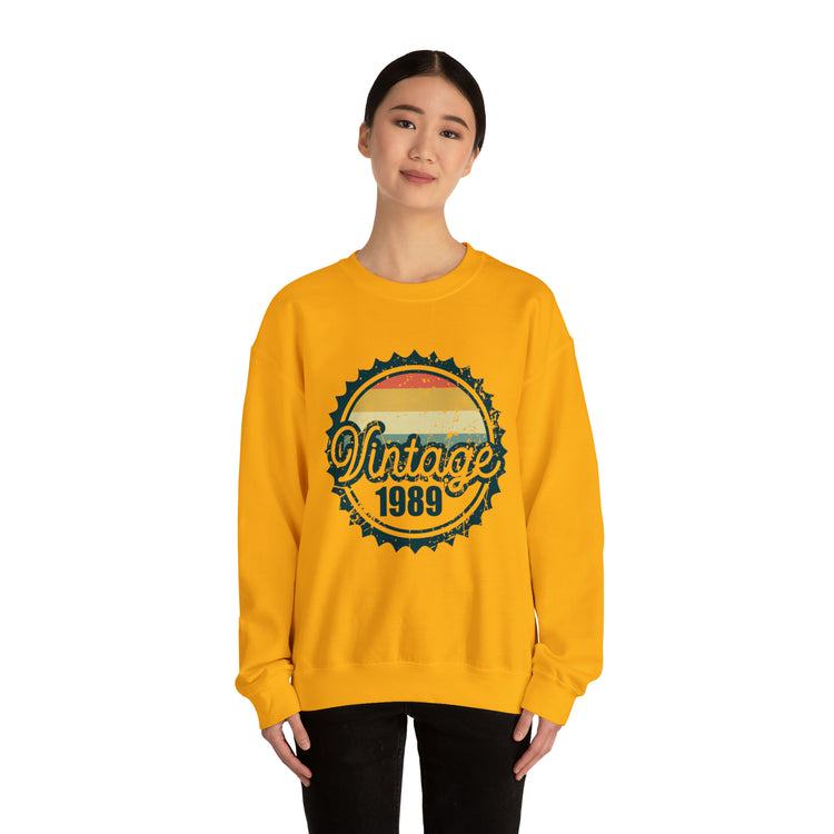 Vintage Thirties Birthday Distressed Illustration Funny Mockery Unisex Crewneck Sweatshirt