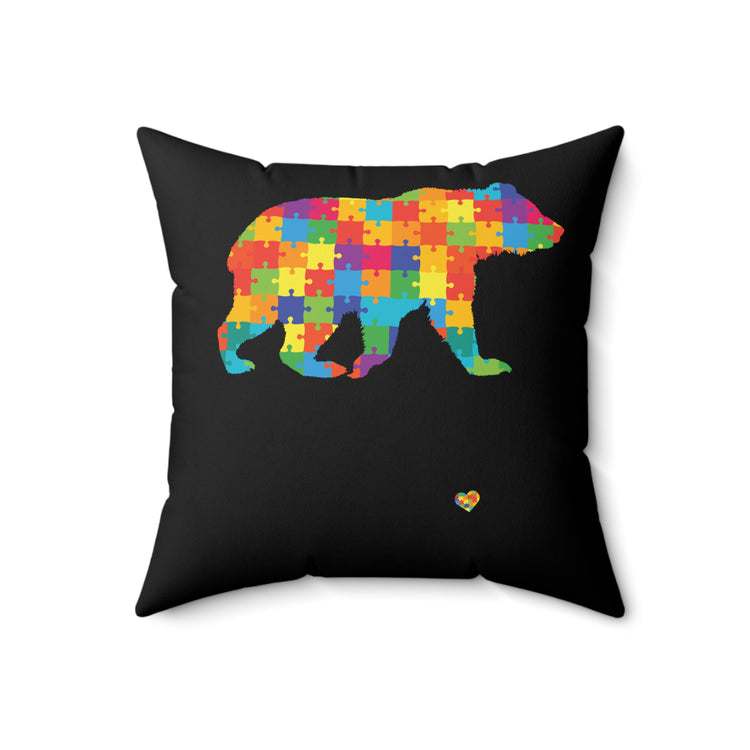 Mama Bear Autism Awareness Mental Health Mom Spun Polyester Square Pillow