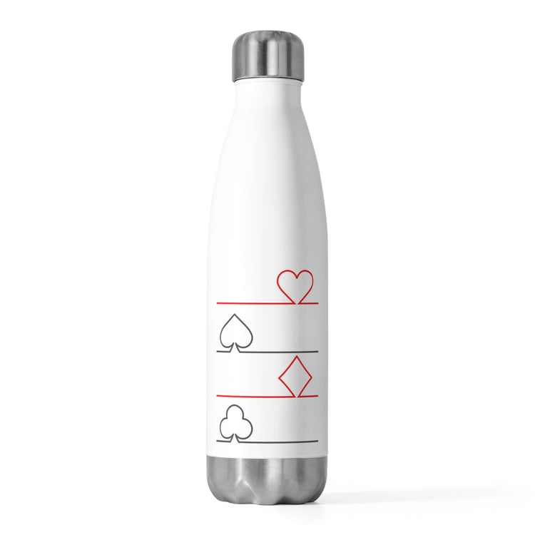 Vintage Hearts Spades Diamonds Clubs Graphic Tee Shirt Gift | Cute Draw Pokers Enthusiasts Men Women T Shirts 20oz Insulated Bottle