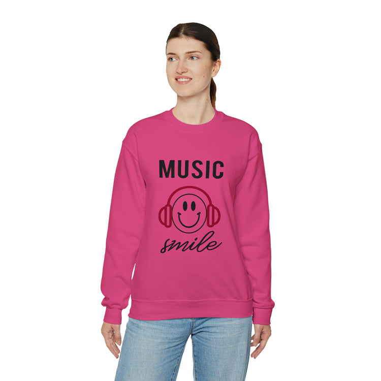 Awesome Music Lover Smiley DJ Face Awesome Unisex Crewneck Sweatshirt