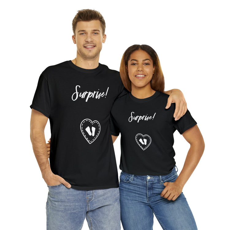 Shirt Funny Surprise Pregnancy Maternity Family Reunion Celebration T-Shirt Unisex Heavy Cotton Tee