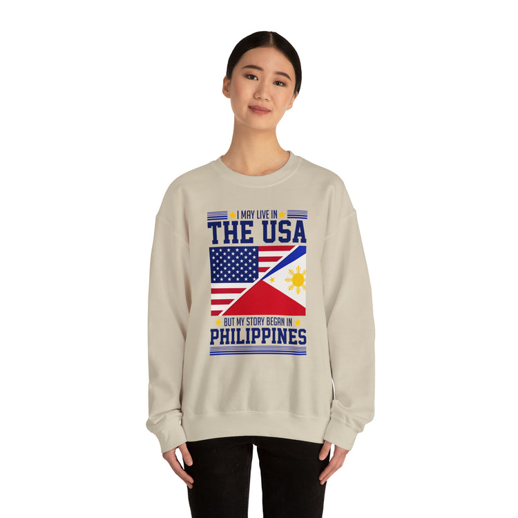 Funny American Filipinos Sarcastic Filipino Mockery USA Unisex Crewneck Sweatshirt