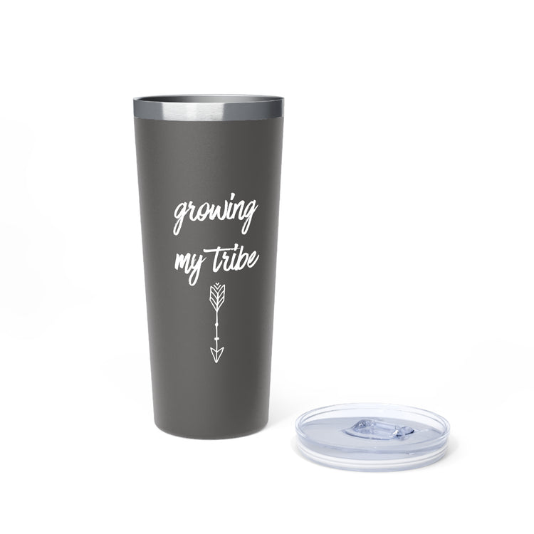 Growing My Tribe Future Mom Baby Bump Shirt Copper Vacuum Insulated Tumbler, 22oz