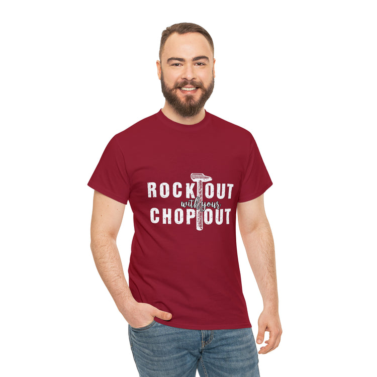 Shirt Funny Rock Out With Your Chop Music Vibes Guitar Enthusiast T-Shirt Unisex Heavy Cotton Tee