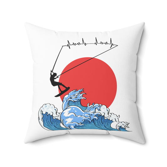 Novelty Kiteboarding Kite-Surfing Powerkiting PowerKite Spun Polyester Square Pillow