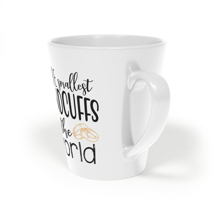 The smallest handcuffs in the world Wedding Gift Bachelorette Latte Mug, 12oz