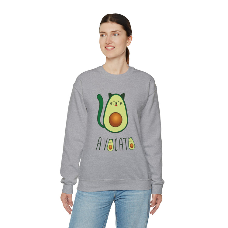 Cute Avocato For Men Women Cat Lover Unisex Crewneck Sweatshirt